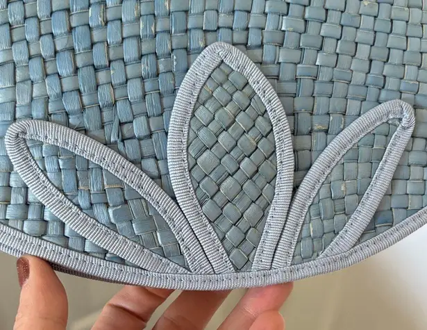 Unique Vintage Sky Blue Woven Crossbody Bag