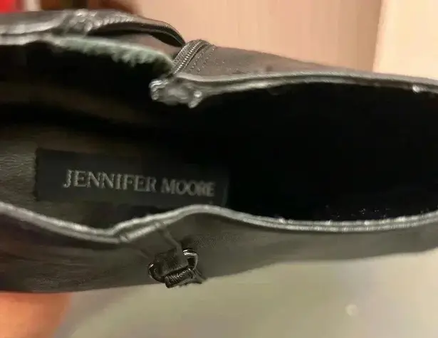 Jennifer Moore Black Leather Ankle Boots Sz 8.5 Pre-loved