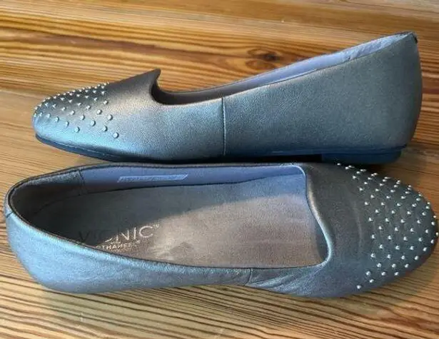 Vionic Bondi Flat Women’s 7 Pewter Studded Formal Career Church Comfort Support