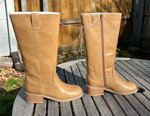 Universal Threads Women’s Mai Boots – Universal Thread Tan size 7.5 fall tall winter minimalist - Image 1