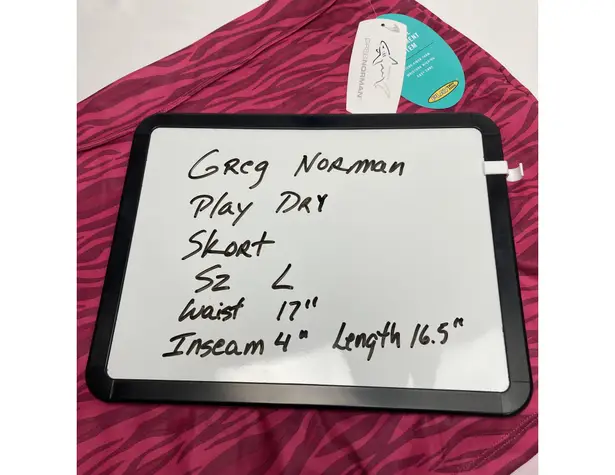 Greg Norman Play Dry Pink Animal Print Stretch Mini Skort Large