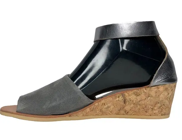 Cocobelle Grey Sedona Suede Cork Wedge Sandals