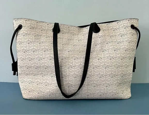 Foley + Corinna Signature Logo White Tote Purse & Leashed Wallet Pouch