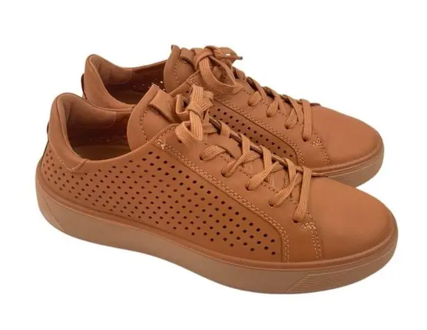 *Ecco Street Tray Leather Sneakers Women’s Size 39 Orange Lace Up Comfort Shoes - Image 2
