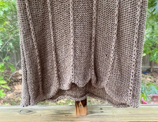 Vivienne Tam Women's Tan Open Knit Short Sleeve Sweater Size S