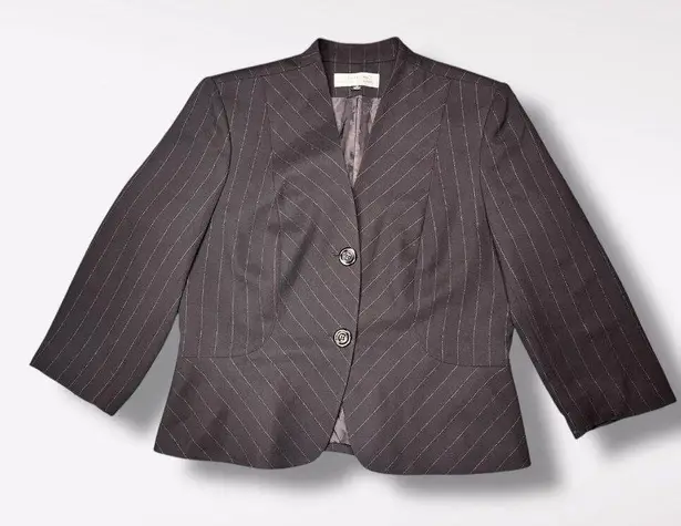 Tahari Arthur S. Levine Pinstripe Blazer Jacket Black Size 18