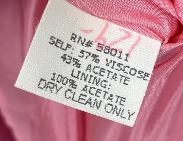 David Meister Pink Sheath Dress Women Sz 6 Short Sleeve Square Neck Feminine