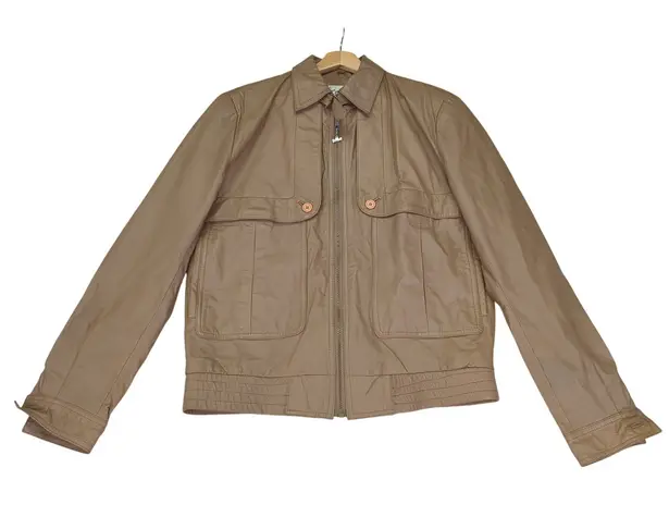 Schott Sportswear Genuine Leather Bomber Jacket Womens Size 40 Brown