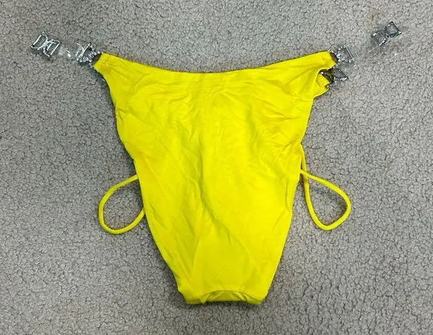 NWT Monica Hansen Yellow Shine Like A Diamond Bikini Bottoms Swim Paddle Size M Size M