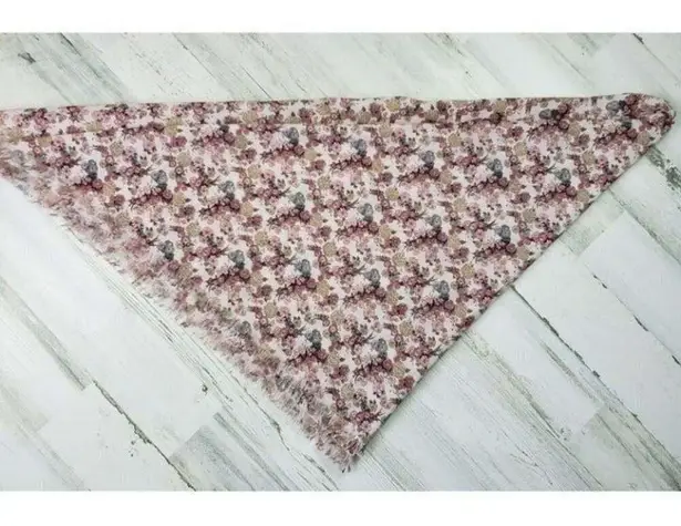 Unbranded White Multicolored Floral Print Fringe Edged Square Scarf Shawl