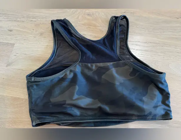 ALBION FIT Albion camo green bikini top with mesh detail size large