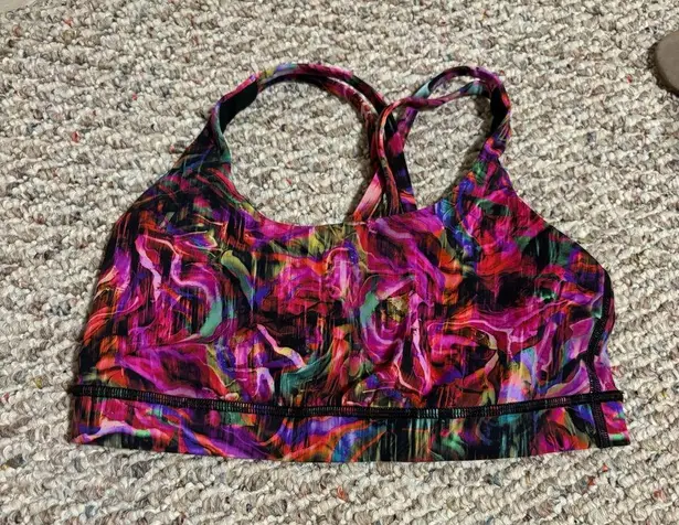 Lululemon  Energy Bra *Medium Support, B–D Cups
Hyper Flow Pink Multi- Size 8