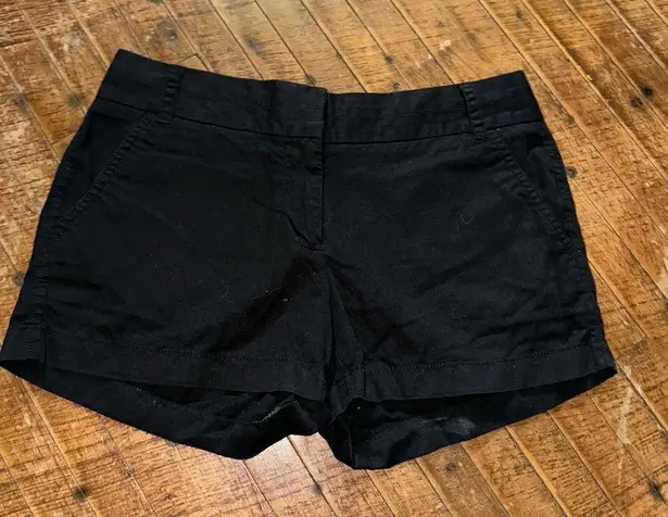 J Crew chino flat front black preppy minimalist size 2 shorts Green
