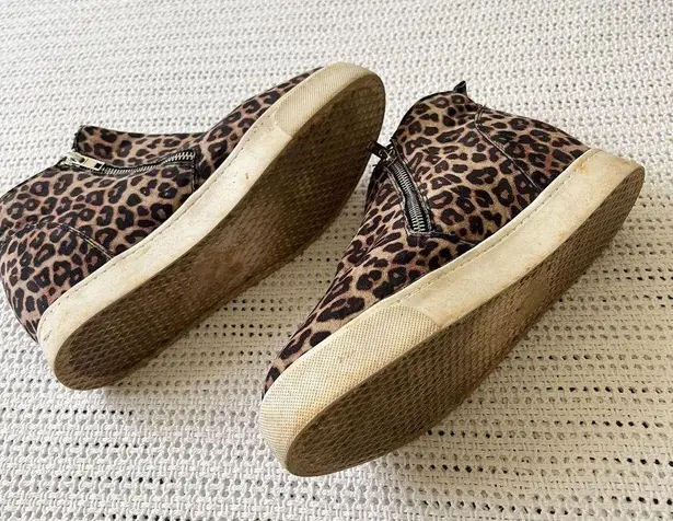 Soda Zip Platform Leopard Print Womens Sneakers Size 9