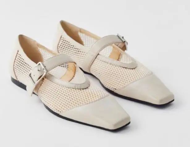 Vagabond Shoemakers Wioletta Mesh Ballet Flat Off White