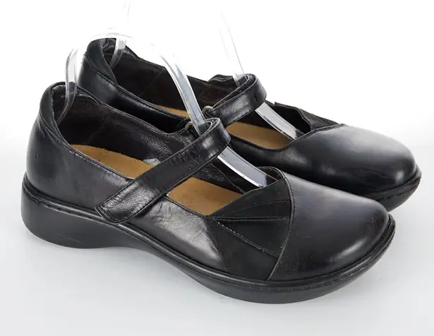 NAOT Adriatric Black Leather MaryJane Clog Women's Size 40