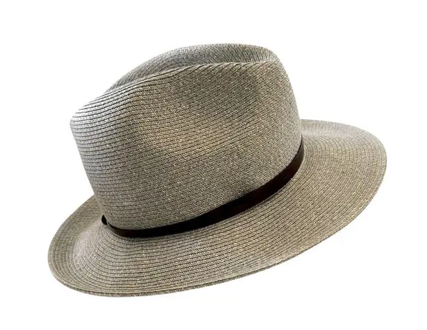 Travaux En Cours Straw Fedora Hat in Sage Size 56 Green