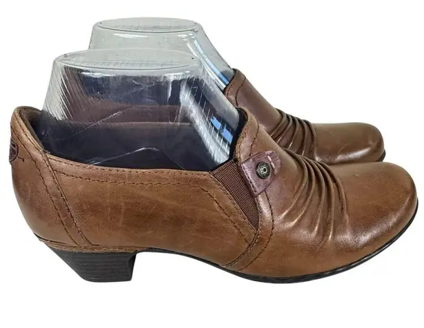 Rockport Cobb Hill Collection Adele Brown Leather Slip On Heeled Booties Size 7