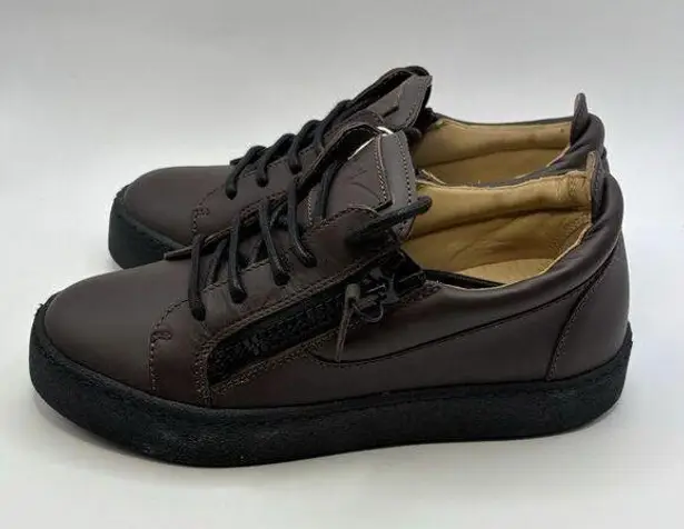 Giuseppe Zanotti Donna Leather Sneakers Womens Brown US 6.5/EU36.5 Made In Italy