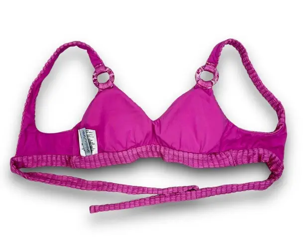 Isabella Rose Maza Textured Bikini Top Bralette Style Bubblegum Pink Size Small