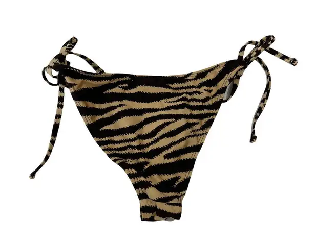 Topshop  tiger print tie side bottoms in neutral