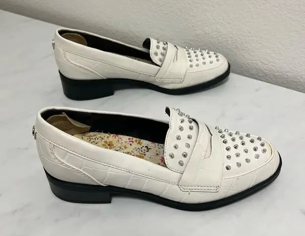 Circus by Sam Edelman Sam Edelman Lali White Mock Croc Studded Loafers