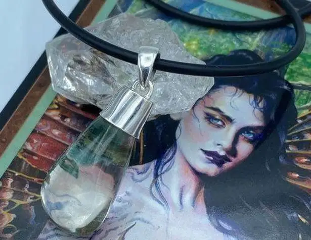 Sterling Silver Garden Quartz Lodolite Pendant Necklace