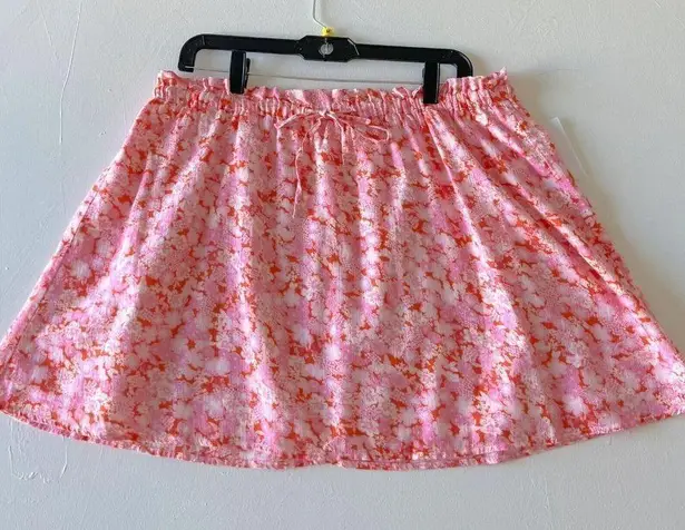 Abound  PaperBag floral mini Skirts size MEDIUM Coral Pink Bohemian Boho