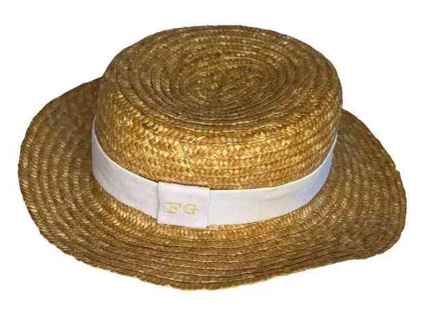 Chapéu & Estilo FG Boater Hat Straw Woven Palha Natural Latin Artison Fashion Tan
