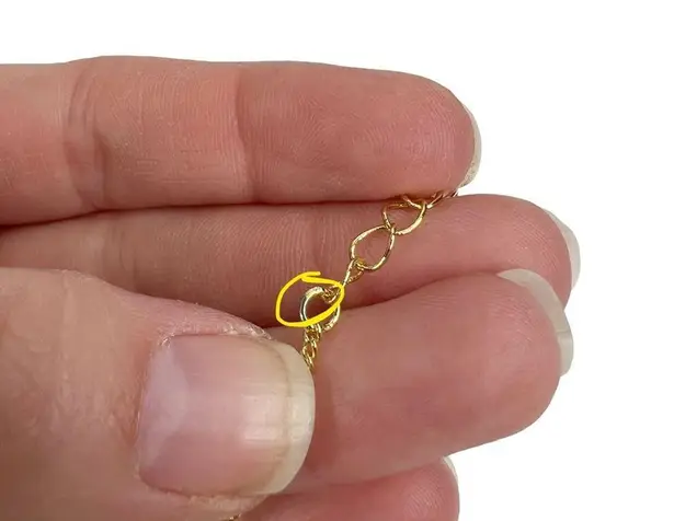 New Chainspro N Initial Monogram Wood Look Gold Tone Chain Necklace