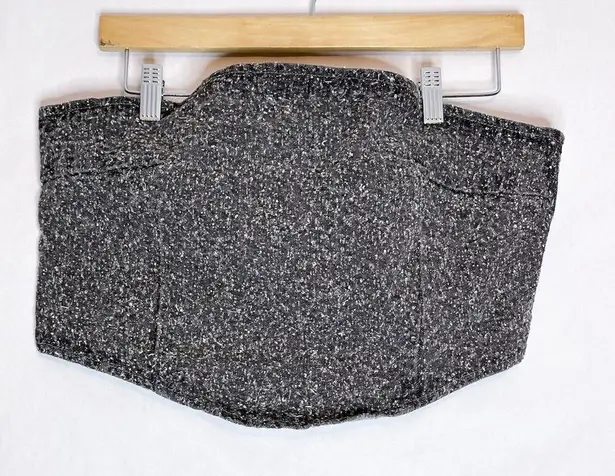 Pretty Little Thing NWT  Grey Bobble Denim Corset Crop Top Zipper Back US Size 8 - Image 2