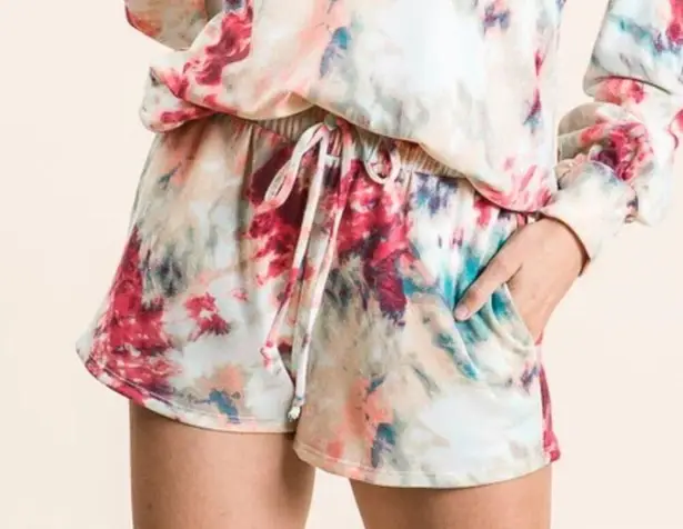 Vanilla Bay Nadia Bright Tie-Dye Lounge Shorts Size Medium
