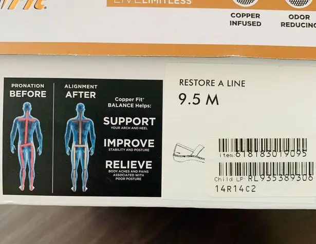 NWT Copper Fit Restore A Line Women's Gray Walking Slip