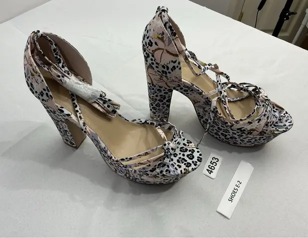 Womans Shoe Dazzle Astrid Platform Sandals 11 Multicolor Floral Open Toe Strappy