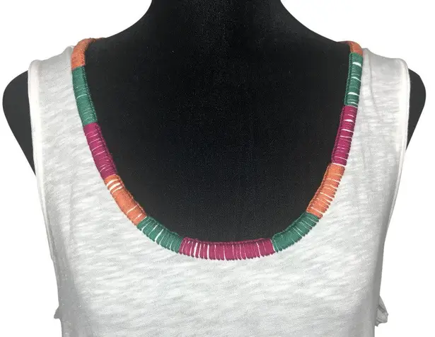 Caslon White Stitch Neck Tank - Size Small