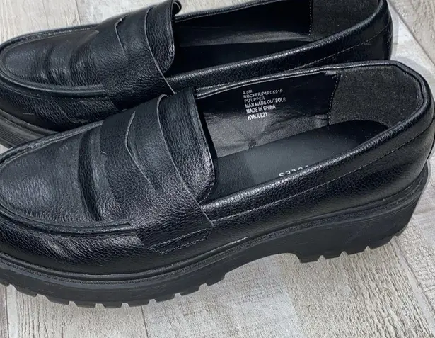 Sincerely Jules Rocker black chunky platform loafers size 9 1/2
