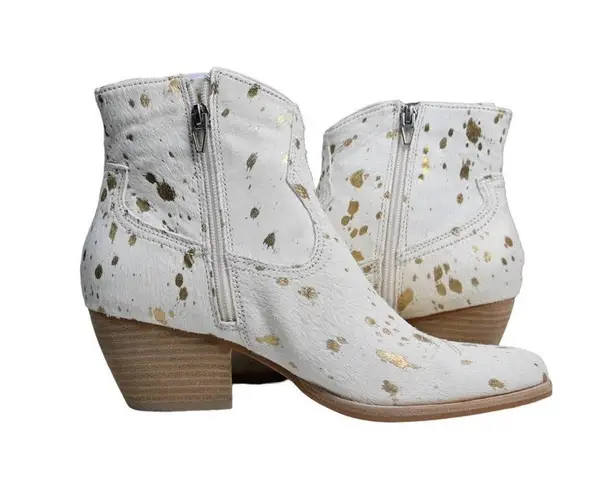 Dolce Vita Womens 8.5 Silma Bootie in Cow Hair Gold Multi NEW