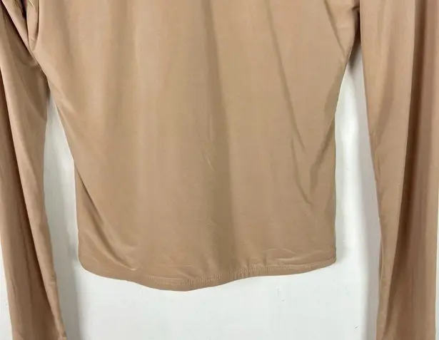 NWT 21 Saints Long Sleeve Scoop Back Top Stretch Light Nude Size Large L NEW