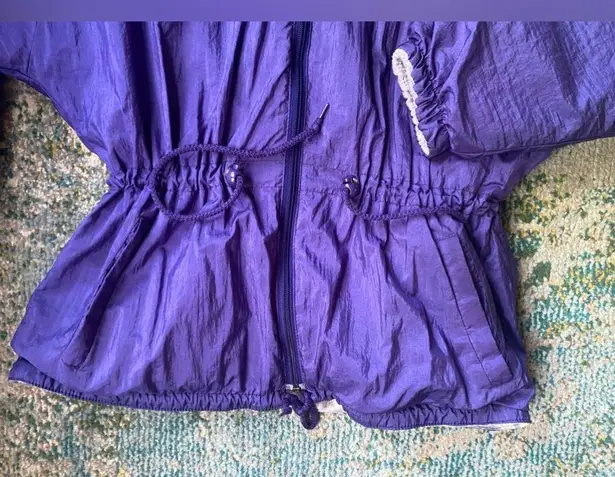 Vintage Winter Spirit purple reversible fleece lined toggle waist coat, size M/L Size L