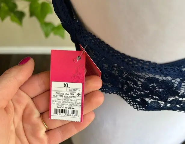 Xhilaration Blue Lace Longline Bralette | XL