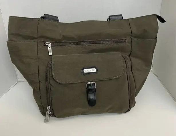 Baggallini Baggalini Tote Bag Purse Personal Item Carry On Travel Pockets Olive Green