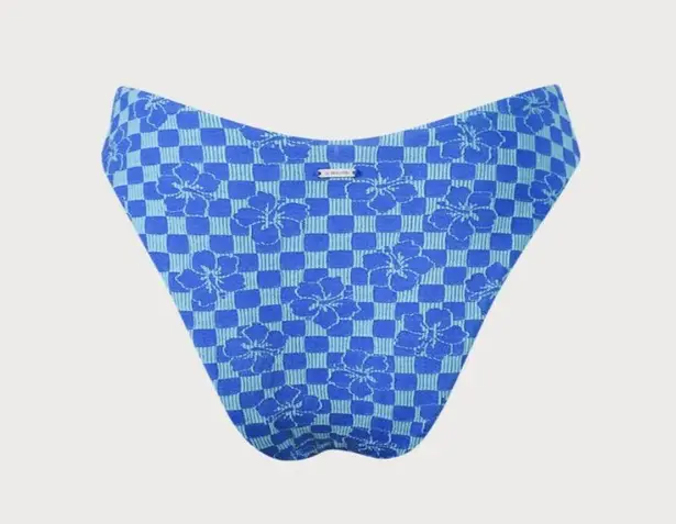 BERLOOK Blue Plaid Jacquard Underwire Bikini Top AND BOT 12