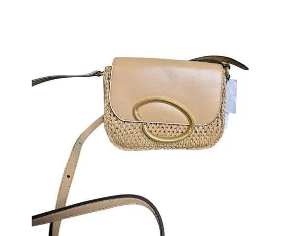 Oscar de la Renta NWT Oath Crochet Raffia Crossbody in Natural