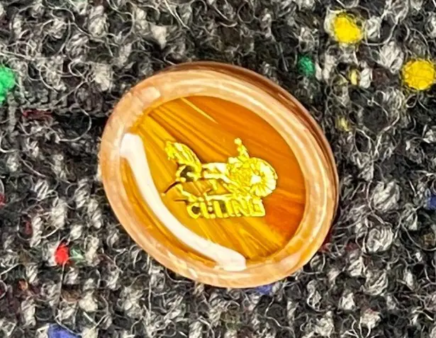 CELINE Paris Pencil Skirt Womens Sz 46 US 16 Wool Tweed Pockets Logo Buttons