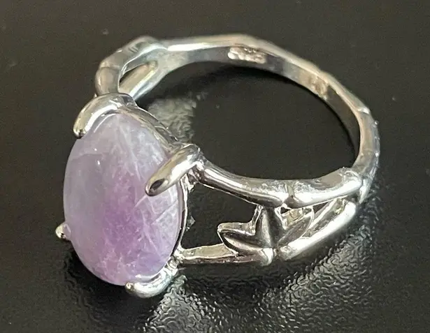 Amethyst Oval purple S925 silver ring size 9