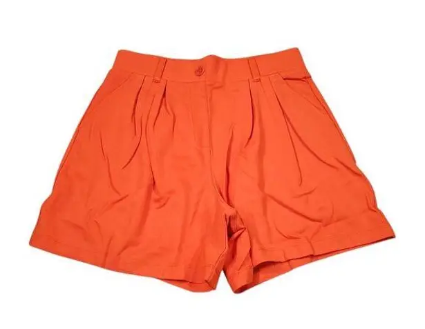 Betabrand 90’s Pleated Trouser Shorts Bright Neon Orange Women's Size Medium