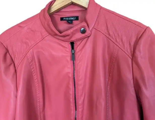 Fox & Ali Faux Leather Jacket. Salmon Color. Large. Orange