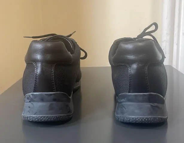 Salvatore Ferragamo Black Wedge Lace Up Sport Shoes $740 EUC US Wmn 7