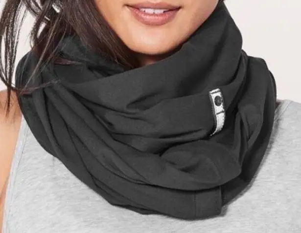 Lululemon  Vinyasa Black Velcro Closure Scarf Wrap