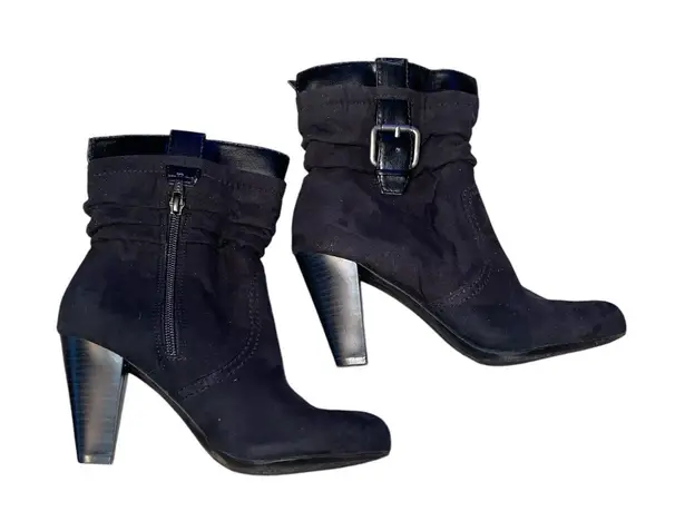 Laura Ashley black suede designer boots. Size 6